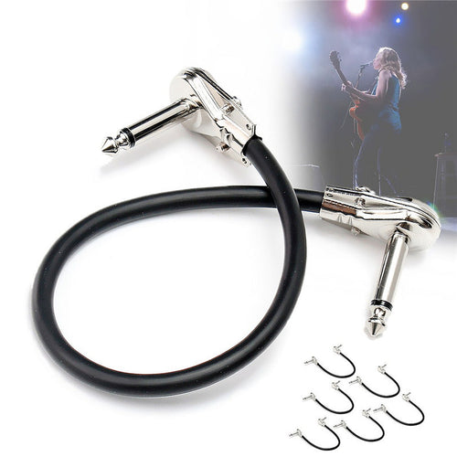 Zebra 6Pcs Audio Cable Guitar PedalBoard Patch Cords With Right Angle Plug